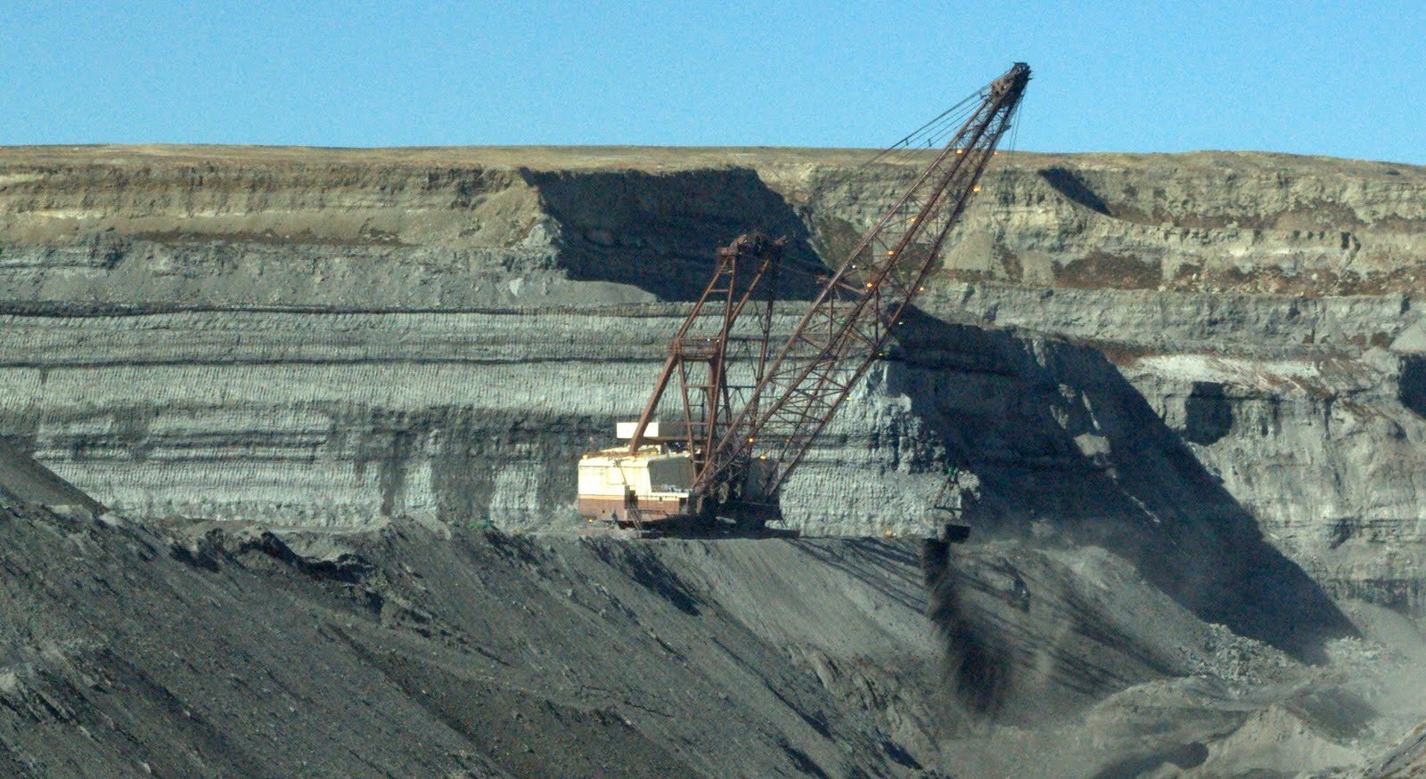 Dragline excavator at strip mine
